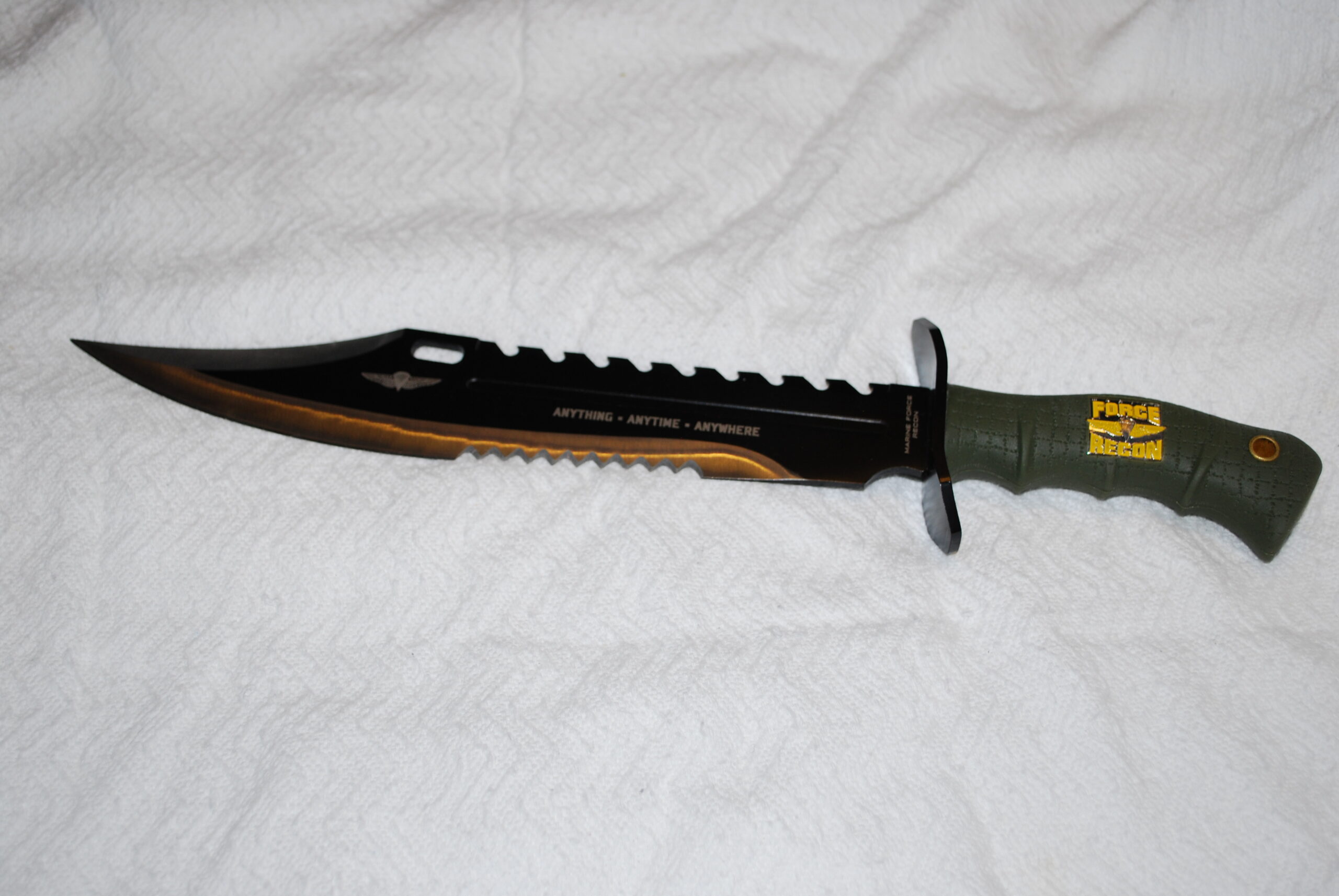 USMC Marine Recon Sawback Survival Giant Fixed Blade Bowie Knife Bob