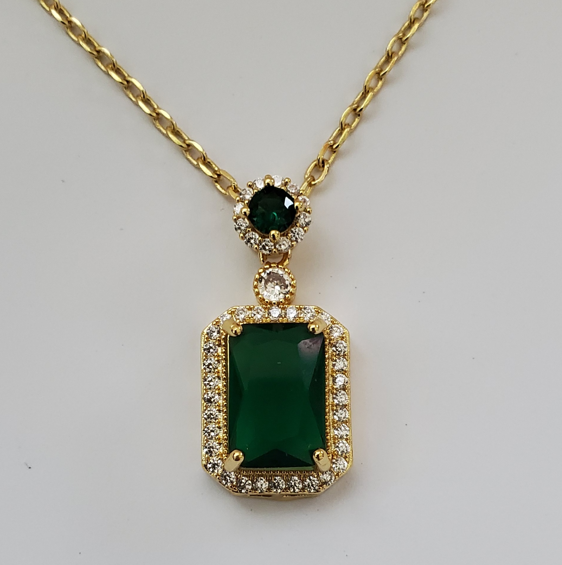 Swarovski Green Teardrop Gold Filled Wrapped Pendant Necklace Set –  Kaminski Jewelry Designs